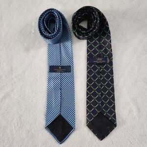 Lot of 2 Brooks Brothers 100% Silk Ties – Classic Blue & Navy Blue‎